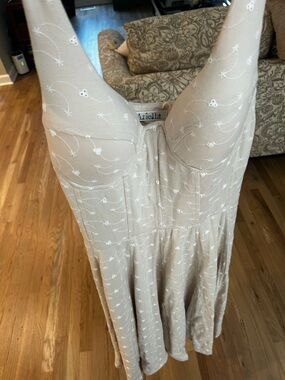 Ariella Cream Embroidered Midi Dress